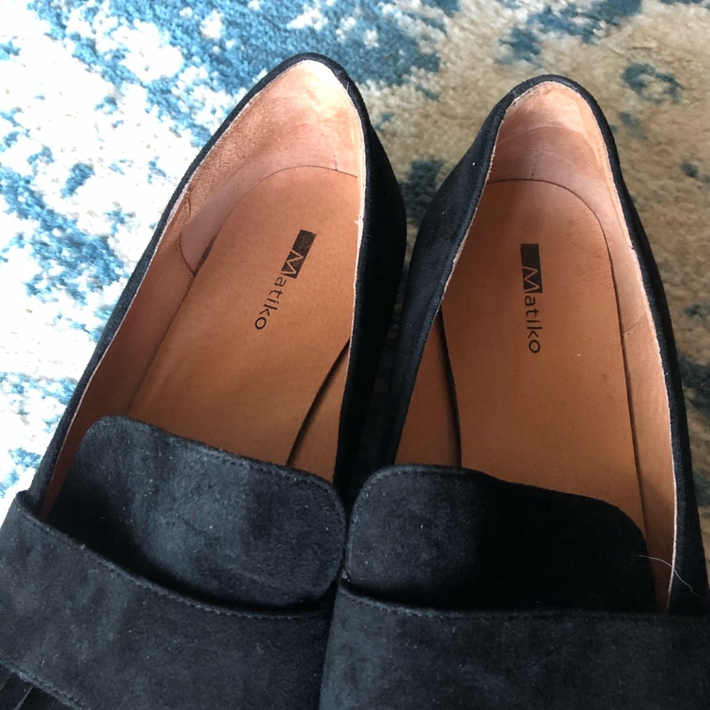 Matiko suede loafer point shoes with fringe NWT - Picture 4 of 10